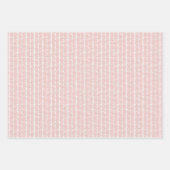 Witte Polka Dots Chevron Strepen Perzik Blush Roze Inpakpapier Vel (Voorkant 2)
