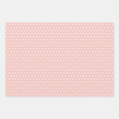Witte Polka Dots Chevron Strepen Perzik Blush Roze Inpakpapier Vel (Voorkant)