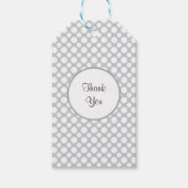 Witte Polka Dots op Grijs Custom Dank u Label Cadeaulabel (Voorkant)