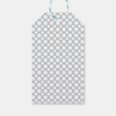 Witte Polka Dots op Grijs Custom Dank u Label Cadeaulabel (Achterkant)