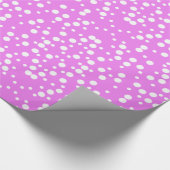 Witte Polka Dots op Lavendel Roze Verpakkingsdocum Cadeaupapier (Hoek)