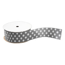 Witte Polka Dots op Medium Grijs