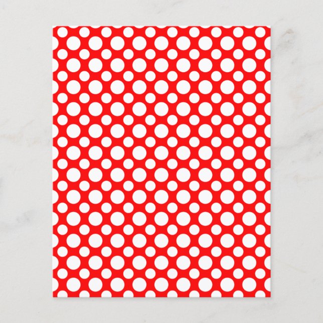 Witte Polka Dots op Rode Aangepaste Uitnodiging Fl (Voorkant)