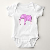 Witte Polka Dots op Roze Olifant Baby BodySuits (Voorkant)