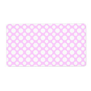 Witte Polka Dots op Roze Verzendlabel