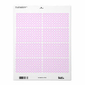 Witte Polka Dots op Roze Verzendlabel (Full Sheet)