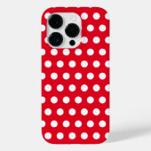 Witte Polka Dots Rode iPhone Case - Aangepaste kle (Achterkant)