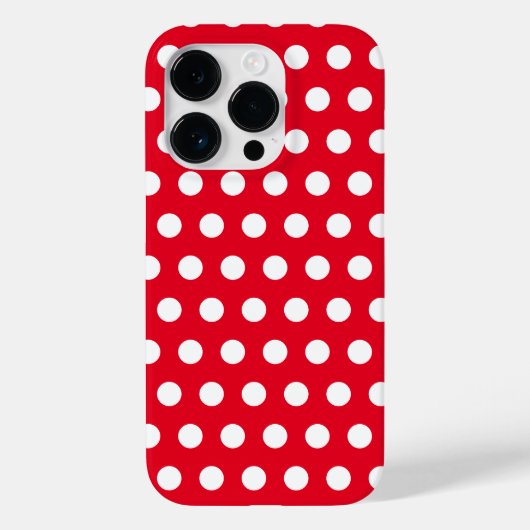 Witte Polka Dots Rode iPhone Case - Aangepaste kle (Achterkant)