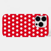 Witte Polka Dots Rode iPhone Case - Aangepaste kle (Achterkant (horizontaal))