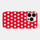 Witte Polka Dots Rode iPhone Case of Kies Kleuren Hoesje (Achterkant horizontaal)