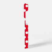 Witte Polka Dots Rode iPhone Case of Kies Kleuren Hoesje (Linkerkant)