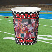 Witte Polka Dots - Rood accent Papieren Bekers