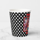 Witte Polka Dots - Rood accent Papieren Bekers (Voorkant)