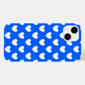 Witte polka harten blauw Case-Mate iPhone case (Achterkant (horizontaal))