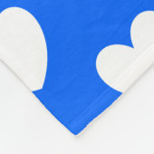 Witte polka harten blauw fleece deken (Hoek)