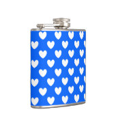 Witte polka harten blauw heupfles (Rechts)