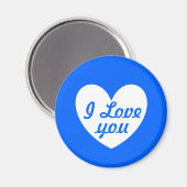 Witte polka harten blauw magneet (Voorkant / Achterkant)