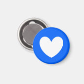 Witte polka harten blauw magneet (Voorkant / Achterkant)