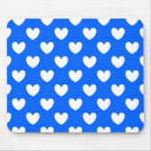 Witte polka harten blauw muismat (Voorkant)