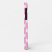 Witte polka harten op Cotton Candy Roze Case-Mate iPhone Case (Achterkant/links)