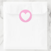 Witte polka harten op katoenhoudend Snoep Roze Ronde Sticker (Tas)