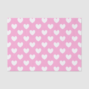 Witte polka harten op katoenhoudend Snoep Roze Tissuepapier