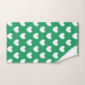 Witte polka harten op Kelly green Bad Handdoek (Handdoek)