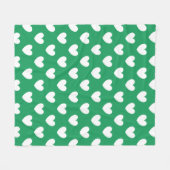 Witte polka harten op Kelly green Fleece Deken (Voorkant (Horizontaal))