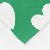 Witte polka harten op Kelly green Fleece Deken (Hoek)