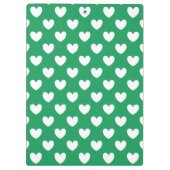Witte polka harten op Kelly green Klembord (Achterkant)
