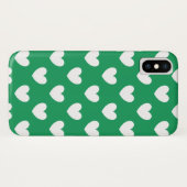 Witte polka harten op Kelly groen Case-Mate iPhone Case (Achterkant (horizontaal))