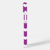 Witte polka harten op paars Case-Mate iPhone case (Achterkant / Links)