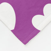 Witte polka harten op paars fleece deken (Hoek)