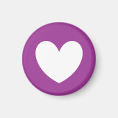 Witte polka harten op paars magneet (Voorkant)