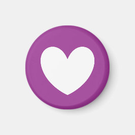 Witte polka harten op paars magneet