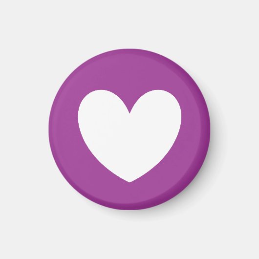 Witte polka harten op paars magneet (Voorkant)