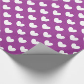 Witte polka harten op Paarse Cactus Vloeiend paars Cadeaupapier (Hoek)