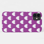 Witte polka harten op Paarse Cactus Vloeiend paars Case-Mate iPhone Case (Achterkant (horizontaal))