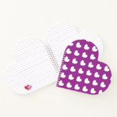 Witte polka harten op Paarse Cactus Vloeiend paars Notitieboek (Binnen)