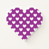 Witte polka harten op Paarse Cactus Vloeiend paars Notitieboek (Achterkant)