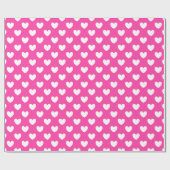 Witte polka harten van fuchsia roze cadeaupapier (Vlak)