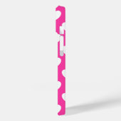 Witte polka harten van fuchsia roze Case-Mate iPhone case (Achterkant / Links)