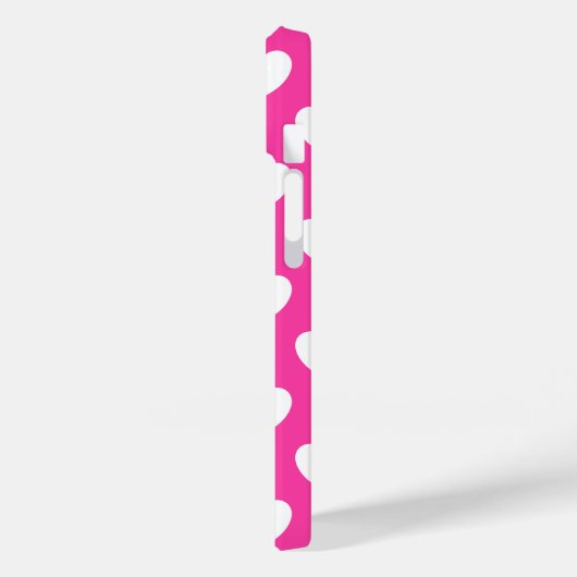 Witte polka harten van fuchsia roze Case-Mate iPhone case (Achterkant / Links)