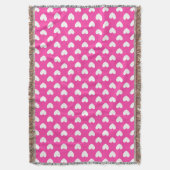Witte polka harten van fuchsia roze deken (Voorkant Verticaal)