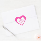 Witte polka harten van fuchsia roze hart sticker (Envelop)