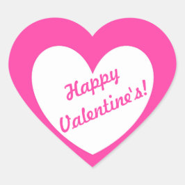 Witte polka harten van fuchsia roze hart sticker