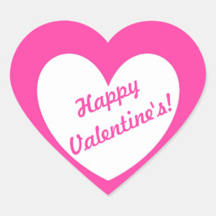 Witte polka harten van fuchsia roze hart sticker