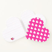 Witte polka harten van fuchsia roze notitieboek (Binnen)