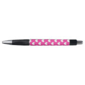 Witte polka harten van fuchsia roze pen (Voorkant)