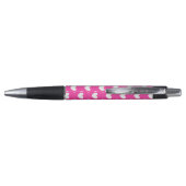 Witte polka harten van fuchsia roze pen (Achterkant)